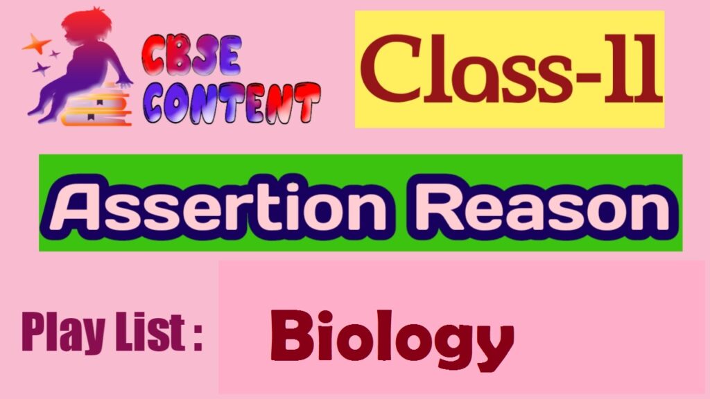 Class 11 Biology Assertion Reason Videos CBSE NCERT Term 1 and Term 2