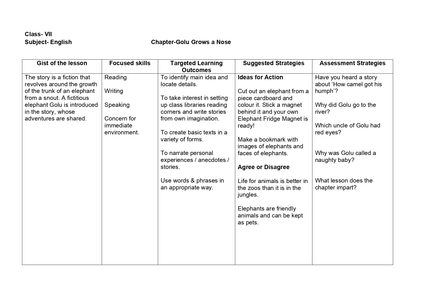 class 7 english lesson 5 activities