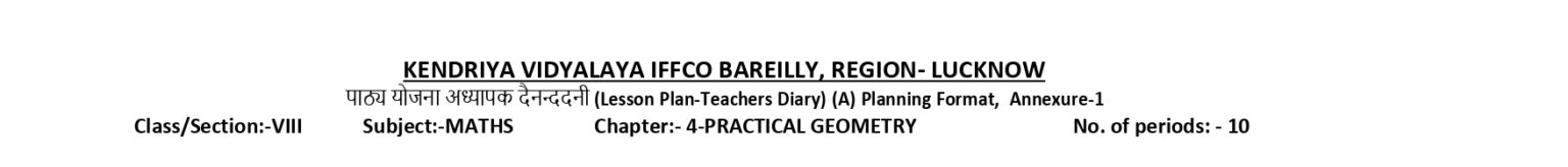 Mathematics Lesson Plan for Class 8 Chapter Wise - CBSE CONTENT